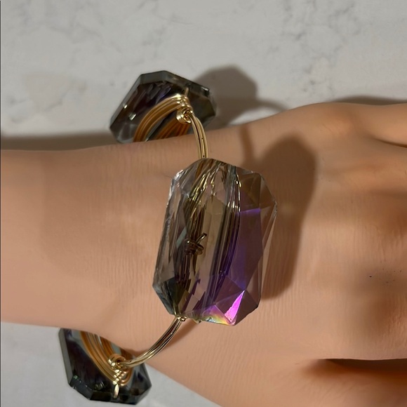 Chunky Wire-Wrapped Crystal Bracelet - Picture 4 of 7